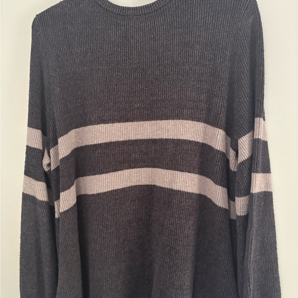 Free People Black and Gray Striped Mini Dress - Picture 13 of 14